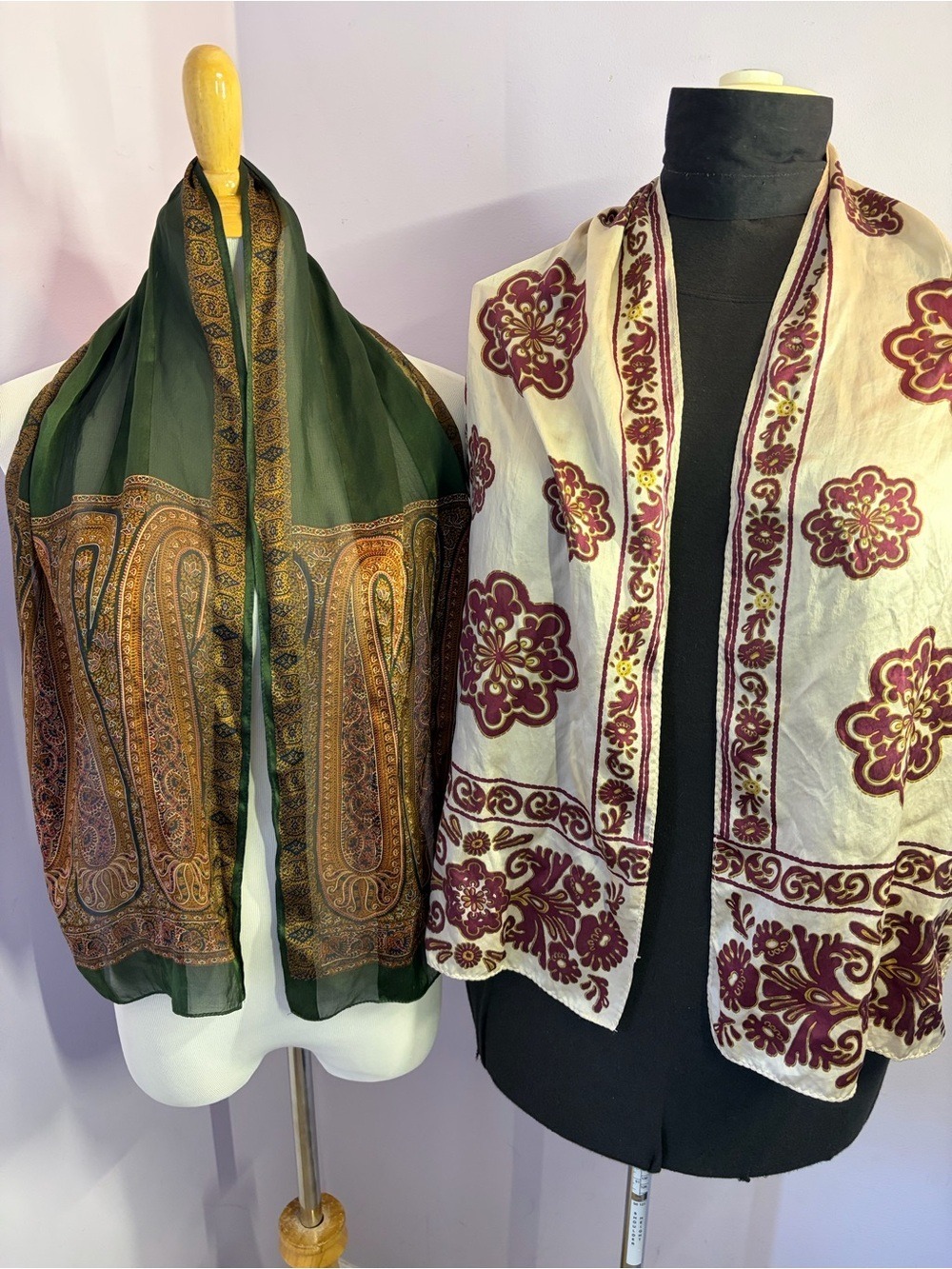 Silk Scarves,Lauren & Unknown,Set of 2